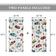 thumbnail image 3 of Race Car Curtains for Kids Bedroom 42Wx63H Inch Rod Pocket Boys Curtains Cool Cartoon Red Blue Car Flag Art Printed Toddler Nursery Children Living Room Playroom Window Drapes Fabric 2 Panels, 3 of 5