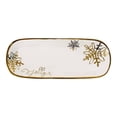 thumbnail image 1 of Charola Holiday Time Rectangular de Porcelana con Filos Dorados Blanco, 1 of 4