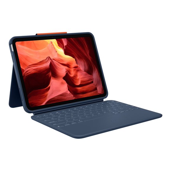 Logitech Rugged Combo 4 Keyboard Case for iPad (10th generation) - Keyboard and folio case - Apple Smart connector - classic blue - for Apple 10.9-inch iPad (10th generation)