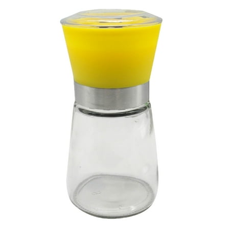 Mill Manual - TrendBox Yellow Salt & Pepper Grinder Mill Adjustable Rotor Coarseness Container Manual Non-corrosive Kitchen Tools Helper Restaurant