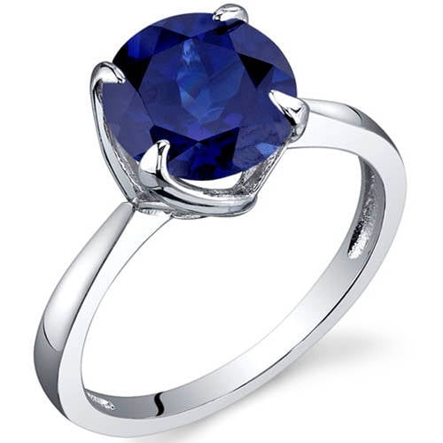 2.75 Ct Round Cut Sterling Silver Halo Ring Blue Sapphire Simulated Size 5-10 