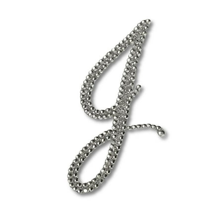 Mardi Gras Spot Glitter Script Letter "J" (Each)