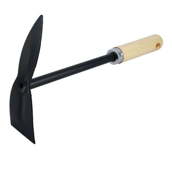 Uxcell 12.4" Length Nonslip Wood Handle Metal Hand Garden Digging Hoe