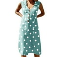 thumbnail image 1 of Robe Chemise Mini Ample Boho à Pois pour Femmes, Plage, 1 of 2