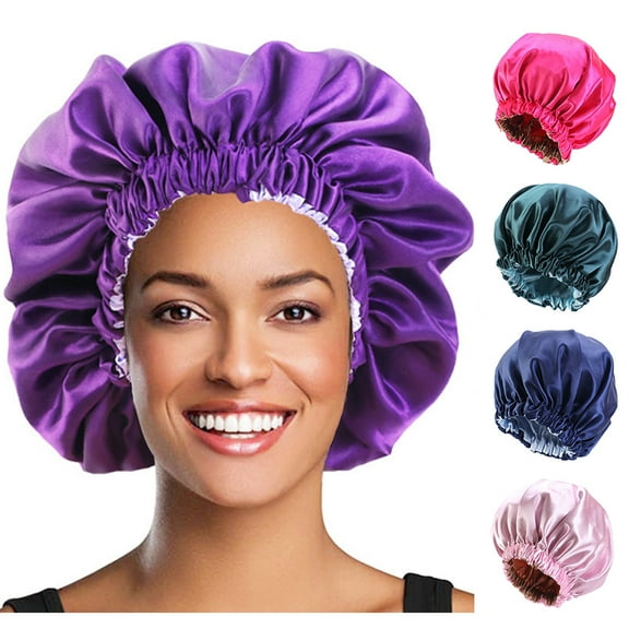 Travelwant Satin Bonnet Silk Bonnet For Curly Hair Bonnet Braid Bonnet For Sleeping Bonnets For Women Large Double-layer Adjustable