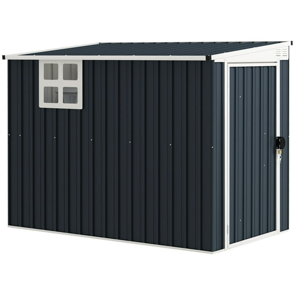 Outsunny 4' x 8' Metal Tool Shed, Outdoor Shed with Window and 2 Vents
