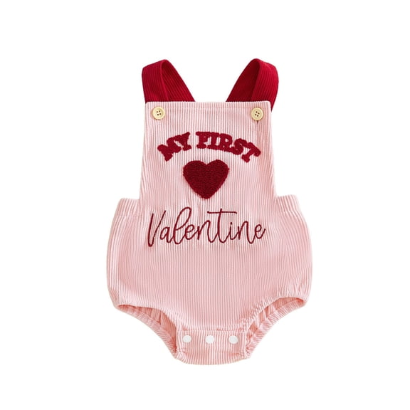 Splozh Newborn Girls and Boys Romper Baby Valentines Day Baby Boy Girl Outfit Romper Overalls Spring Summer Clothes Pink,6-12 Months