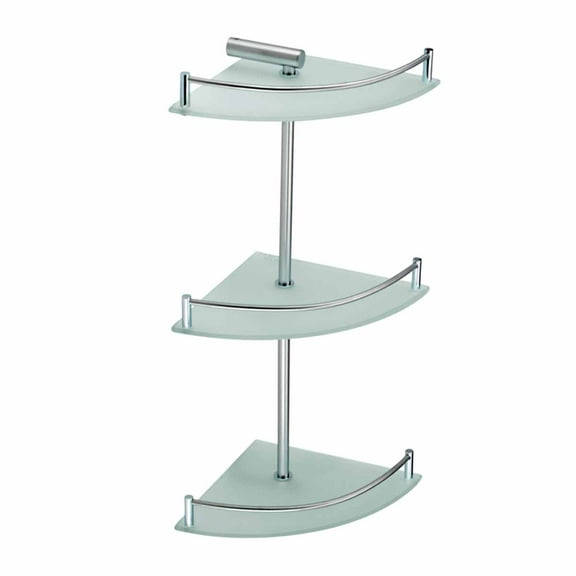 3 Tier Corner Temper Glass Shelves Stainless Steel | Renovator's Supply