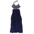 thumbnail image 1 of City Studio Vestido con adornos para mujer, azul, 9, 1 of 1