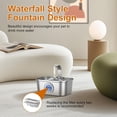 thumbnail image 7 of Ultra-Quiet 3.5L Stainless Steel Pet Water Fountain with 6-Stage Filtration, Smart Window & Anti-Dry Burn Pump for Cats and Dogs (Includes 4 Filters), 7 of 7