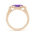 thumbnail image 2 of ANGARA Natural Heart-Shaped 1.4 ct Amethyst Clover Ring in 14K Rose Gold for Women (Size-5mm) | February Birthstone, Birthday, Anniversary, Jewelry Gift for Women | Natural Amethyst Ring, 2 of 9