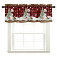 thumbnail image 5 of Fashnice Thermal Insulated Kitchen Valance Xmas Cafe Tier Christmas Short Window Curtain Christmas Half Window Drapes Slot Top Bathroom Scarf Style-H 2pc-Tier Curtain: W:42''x H:54'', 5 of 6