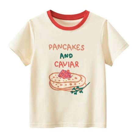

ZMHEGW Kids Toddler Baby Girls Spring Summer Cartoon Print Short Sleeve T Shirt Tops Clothes Toddler Boys Girls T Shirts