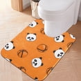 thumbnail image 5 of Toilet Rug Rectangle Bathroom Rugs Non-Slip Soft Plush Machine Washable Contour Bath Mat Funny Panda and Basketball 24x16, 5 of 9