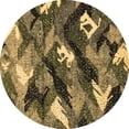 thumbnail image 1 of Ahgly Company Indoor Round Abstract Brown Modern Area Rugs, 8' Round, 1 of 4