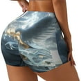 thumbnail image 1 of Fotbe Fantasy Swan Yacht Design Shorts Sin Costuras – Shorts Deportivos de Cintura Alta para Mujer, Elásticos para Gimnasio, Yoga, Running o Ciclismo-Large, 1 of 8