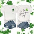 thumbnail image 4 of Uootdi Women's St Patrick's Day T-Shirt Lucky Irish Shamrock Clover Graphic Short Sleeve Crewneck Casual Tees Tops Gift, 4 of 7
