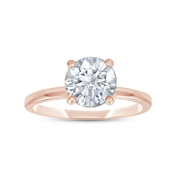 18K Rose Gold Plated Solitaire Ring For Women | 7MM Moissanite Diamond Engagement Ring | Moissanite Promise Rings Jewelry Gifts For Her (1.15ctw) Ring Size-8