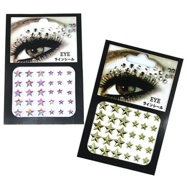 Crystal Star Face Jewels, 2-Pack Eye Conner Gems Nail Art Decorations