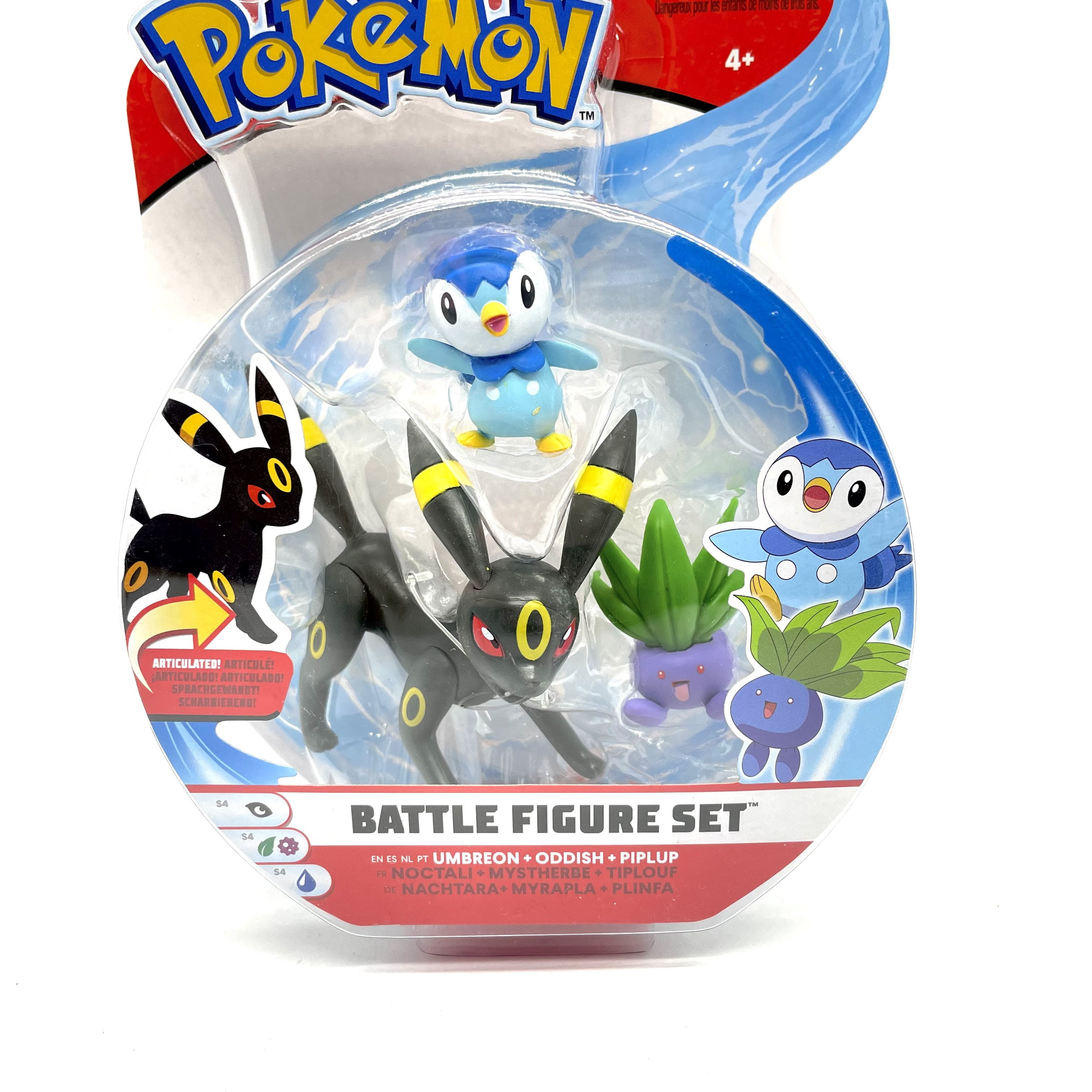 Set Pokémon 3 Figuras de Ação Umbreon, Oddish e Piplup - Ri Happy