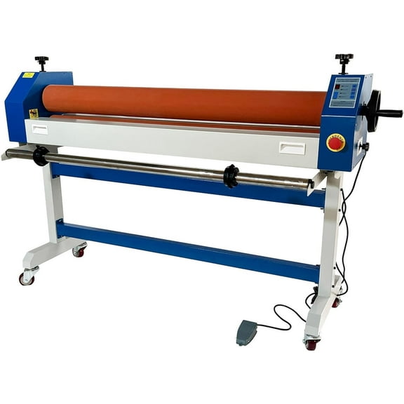 63" Electric Manual Dual Use Cold Laminator Rubber Roller Cold Laminating Machine Single Sided Wide Format
