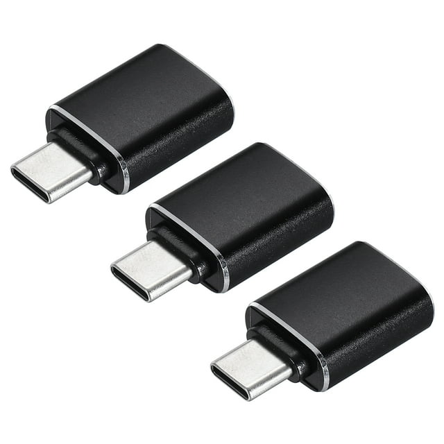 3 Pcs Adaptador USB, Adaptador USB C a USB, Convertidor USB a USB C, Adaptador USB Tipo C, Adaptador USB C, Adaptador de cable USB a USB C para teléfono, laptop, coche, negro