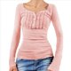 thumbnail image 3 of Blusa de Larga con Estampado de Hadas Grunge para Mujer, Estilo Otoño Y2k, con Cuello Cuadrado y Encaje, Estilo Vintage, Estilo Entallado. Rosa L, 3 of 9