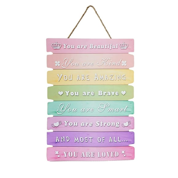 Teen Girl Room Decor Aesthetics Rainbow Inspirational Kids Bedroom Decor Wall Art Cute Kawaii Room Decor Baby Little Girl Toddler Room Sign Kindergarten Dorm Decor