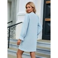 thumbnail image 4 of Women'S Summer Dresses Long Sleeve Casual Sundress Dress Beach Vacation 2025 Fashion  Blue XXL, 4 of 6