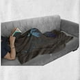 thumbnail image 5 of Ethnic Soft Flannel Fleece Blanket, Cow Skull Silhouette Forest Sky Moon Landscape Feathers Bohemian Wild, Cozy Plush for Indoor and Outdoor Use, 50" x 60", Umber Black and Pale Blue, by Ambesonne, 5 of 5