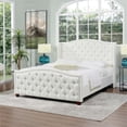 thumbnail image 2 of Fontana Wingback Upholstered Platform Bed Frame Queen Antique White Polyester, 2 of 8