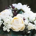 thumbnail image 3 of Enova Home Artificial Flowers Mixed Silk Ranunculus Fake Flowers Arrangement in Cylinder Glass Vase with Faux Water for Home Office Wedding Decoration (Beige), 3 of 4