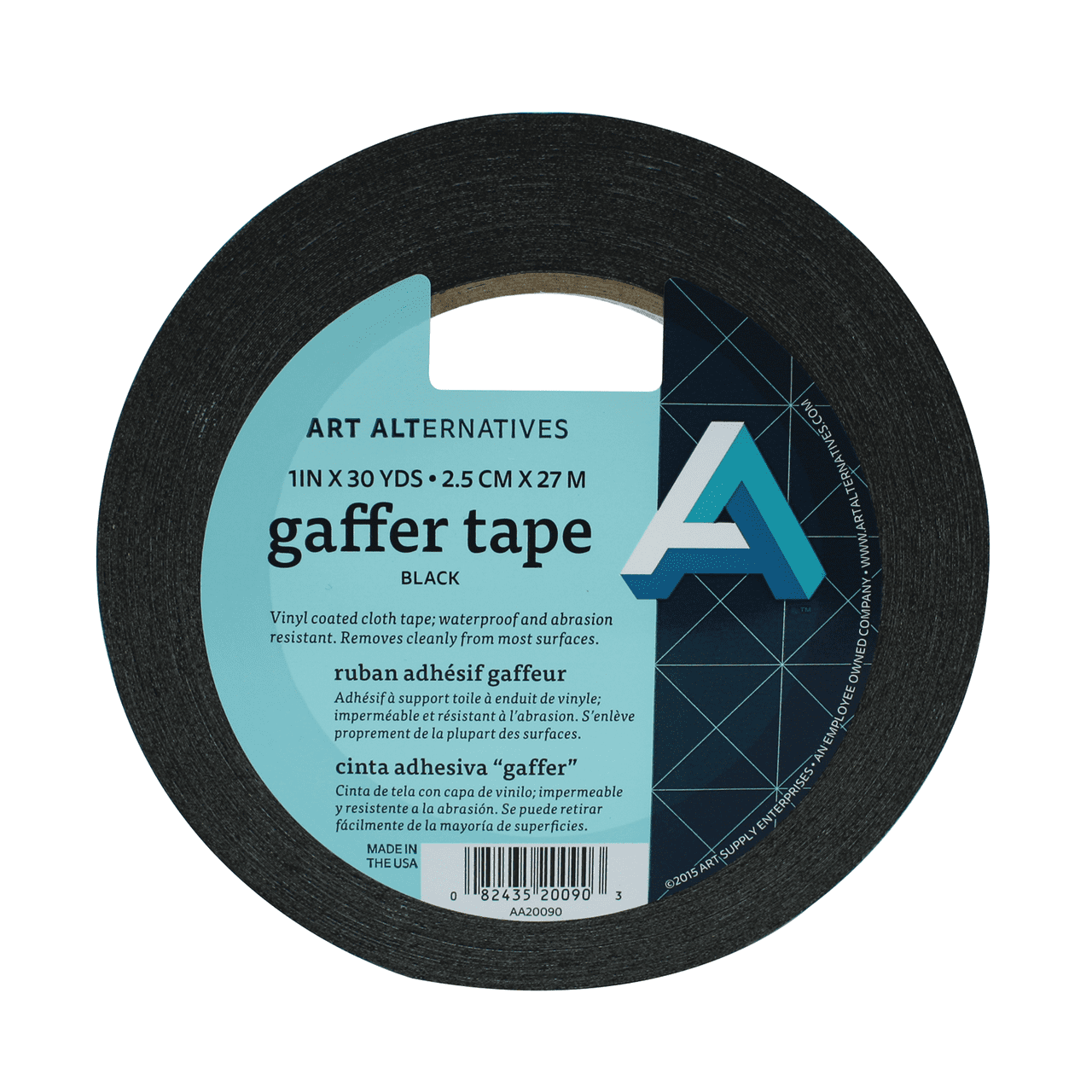 Art Alternatives Gaffer Tape, 1" Wide, Black