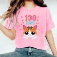 thumbnail image 3 of Camisetas de Cuello de Tripulación de Manga Corta para Mujeres Carta Impresa Camiseta 95% Poliéster 5% Spandex, Manga Corta Cuello Redondo Top Casual para Diario, 3 of 5