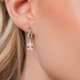 thumbnail image 3 of Gem Stone King 925 Silver and 10K Yellow Gold Peach Nano Morganite and White Lab Grown Diamond Drop Dangle Earrings for Women | 4.83 Cttw | Gemstone October Birthstone | Oval 10X8MM, 3 of 6