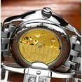 thumbnail image 6 of GUANQIN Men Business Analog Automatic Self-Winding Mechanical Stainless Steel Leather Business Wrist Watch Day Date Luminous Waterproof Sapphire Mirror Clock Man, 6 of 7