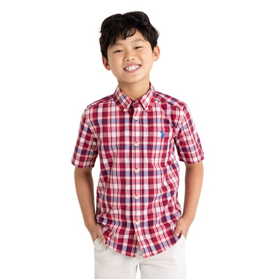 U.S. Polo Assn. Short Sleeve Button-Up Shirt for Boys, Sizes 4-18