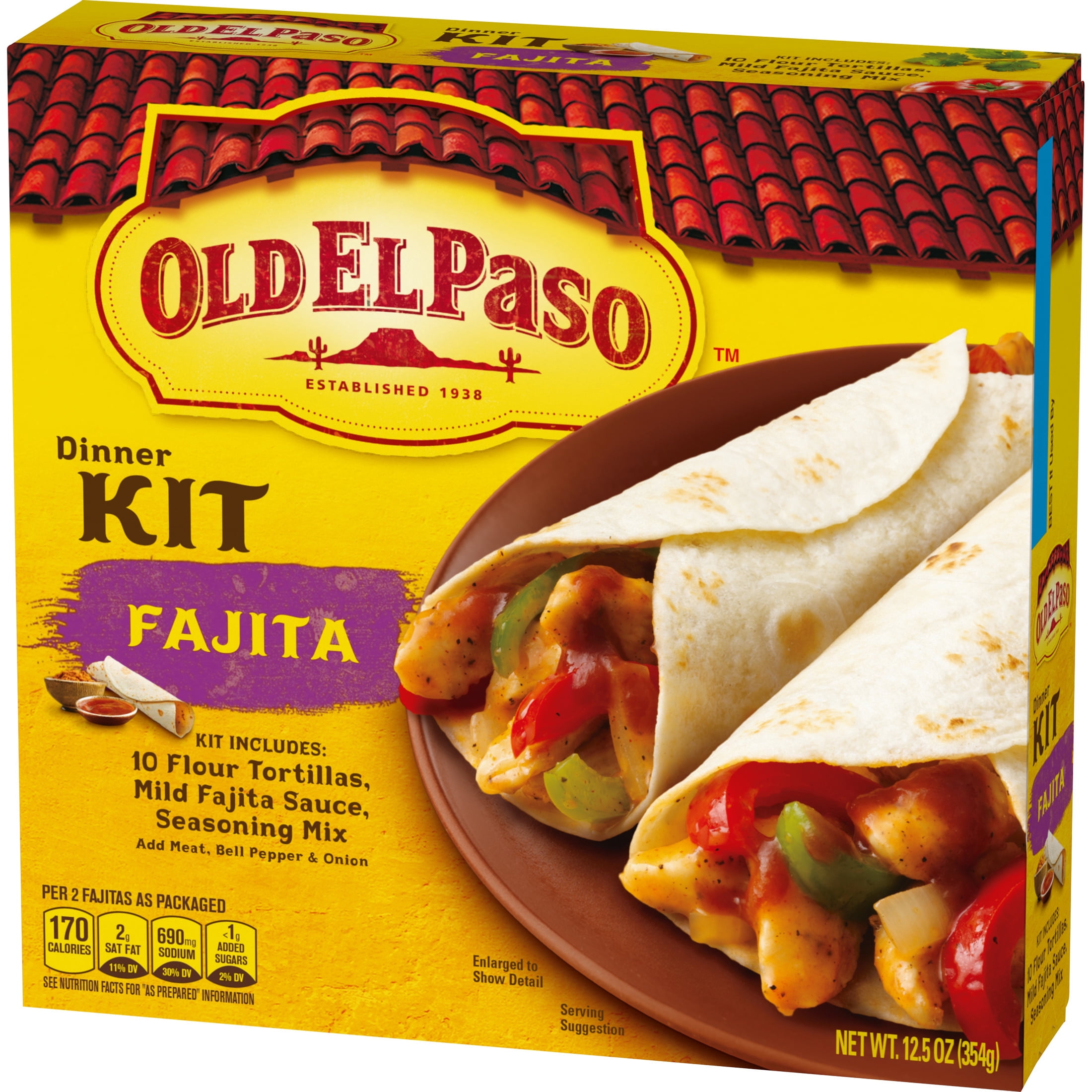 Old El Paso Fajita Dinner Kit, Easy Meal Prep, 10 Count, 12.5 oz