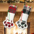 thumbnail image 3 of Medias navideñas, conjunto de medias navideñas, copo de nieve con patrón de pata de perro, 3 of 5