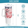 thumbnail image 3 of SKYSONIC Insulated Tumblers with Lids and Straws Handles 40oz Water Bottle Pink Cherry Blossom Branch Travel Mug Reusable Stainless Steel Thermos Vacuum, 3 of 7