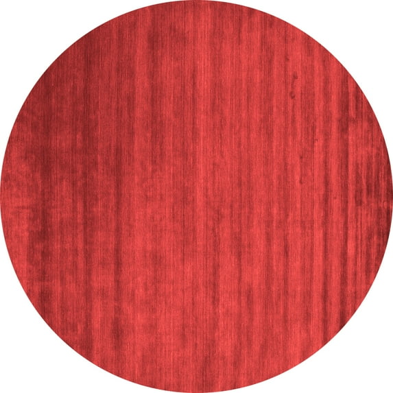 Ahgly Company Indoor Round Abstract Red Contemporary Area Rugs, 4' Round
