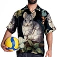 thumbnail image 4 of Tmall Men's Short Sleeve Button Down Poplin Hawaiian Shirt for Summer Beach, Casual Printed Unisex Style, 4 of 6
