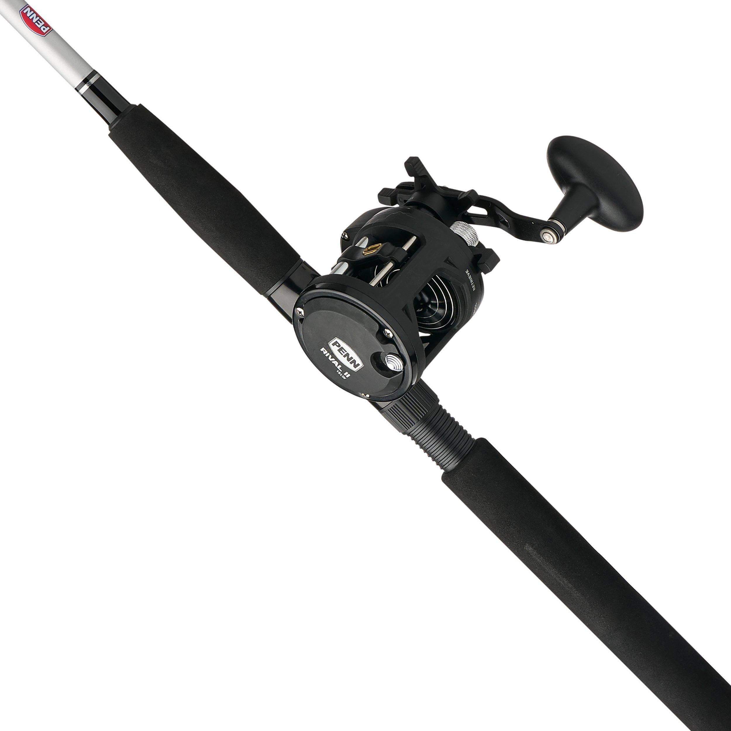PENN Rival II Level Wind Conventional Fishing Combo, 5' Medium Heavy Rod, 15 Size Reel
