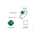 thumbnail image 4 of Jewelrypalace Square 0.5ct Created Nano Russian Simulated Emerald Solitaire Engagement Ring 925 Sterling Silver, 4 of 6