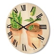 thumbnail image 3 of Designart 'Ficus and Sansevieria Indoor Green Home House Plants' Traditional Wood Wall Clock, 3 of 5