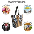 thumbnail image 7 of FORMRS Womens Canvas Tote Bag with Zipper Inner Pocket Shoulder Handbag, Tiger Eyes Pattern, 7 of 7