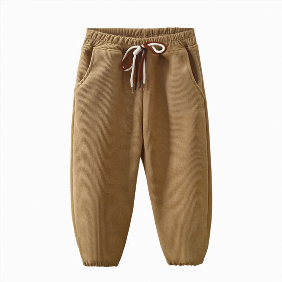 Hessimy Boys Cargo Joggers Pants Elastic Waist Casual Drawstring School Outdoor Twill Baggy Pants 6-12 Months 12-24 Months 2T 3T 4T 5T 6T 7T 8T 9T Children(Coffee,12-18 Months)