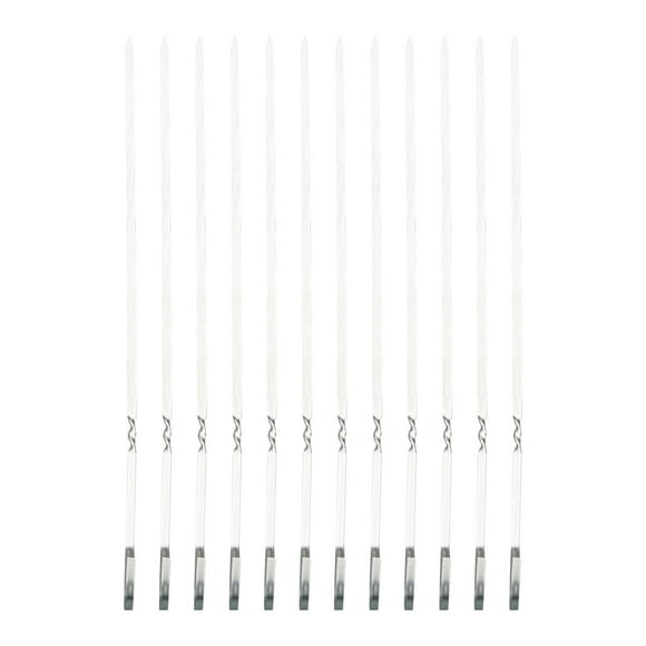 HBFAGFB 12-Piece Stainless Steel Flat Barbecue Meat Skewers Set, Grilling Utensils