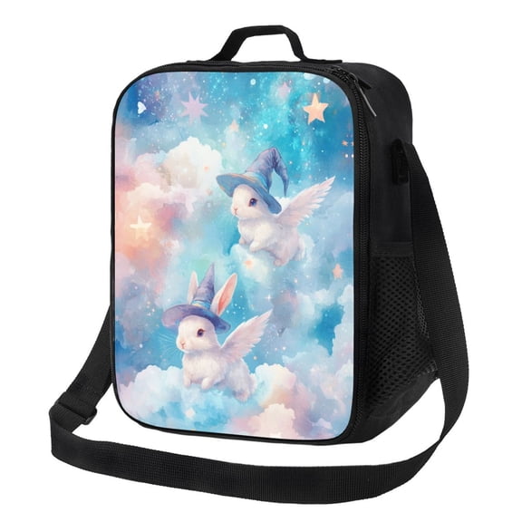 Bunny Lunch Bag Reusable Lunch Box Insulated Tote Bag with Adjustable Shoulder Strap
