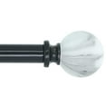 thumbnail image 2 of MERIVILLE 1-Inch Diameter Single Curtain Rod Set, White Marble Ball Finials, 84"-120" Adjustable, Gunmetal, 2 of 5